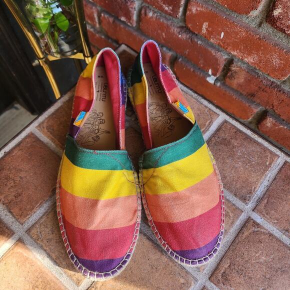 LGBTQ Gay Rainbow Striped Espadrilles - MENS - 12 - UBUNTU main image 7
